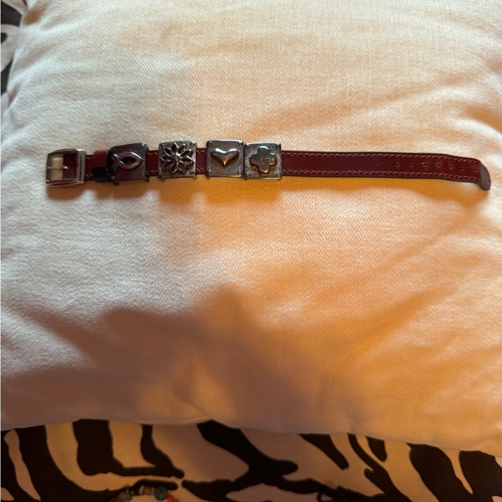 Leather charm bracelet